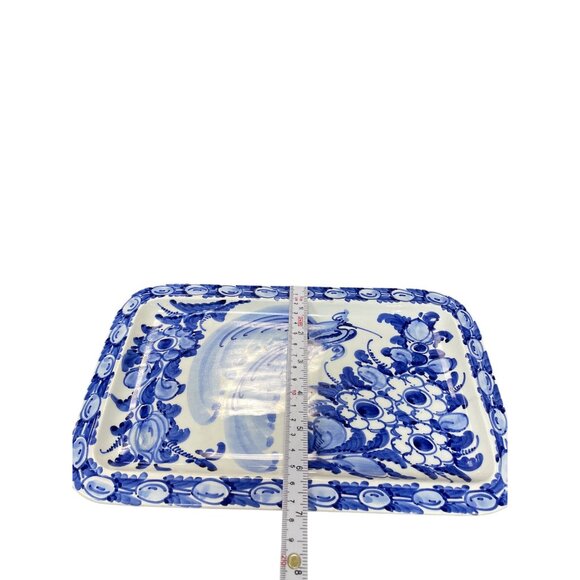 Greece Artisan Skyros Blue handpainted Trinket serve dish SKU 9500 - Picture 6 of 11